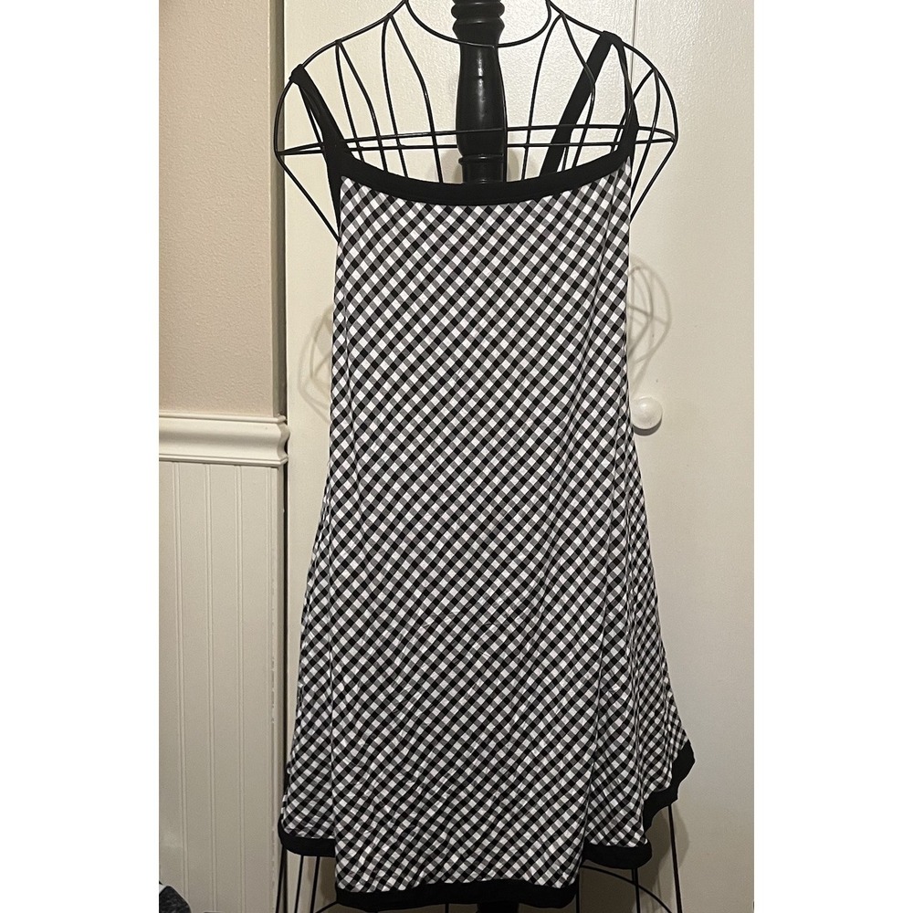 New Catherine's Sleepwear 2x Black Gingham Nightgown Summer Dress‎ Pajama NWT